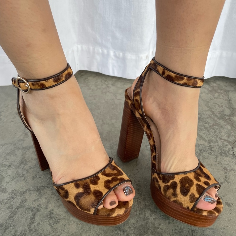 Steve Madden platform cheetah heels.